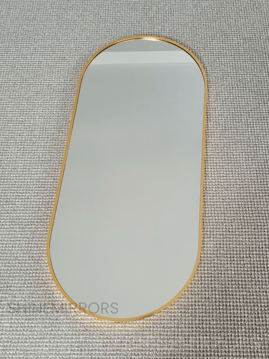 Priya Gold Aluminium Oval Wall Mirror