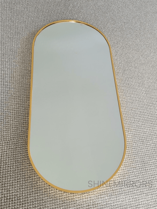 Priya Gold Aluminium Oval Wall Mirror