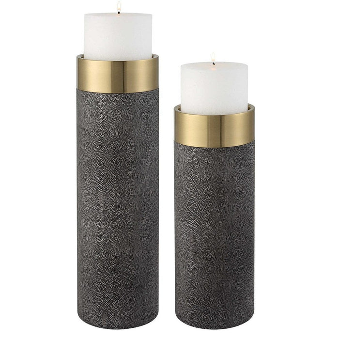 Uttermost Wessex Gray Candleholders Set of 2