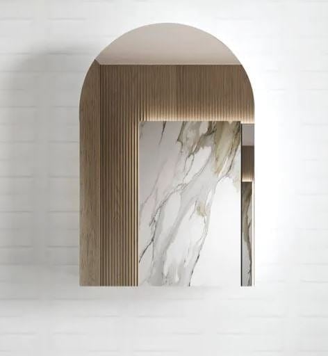 Camilla Mirrored Natural Oak Bathroom Shaving Cabinet