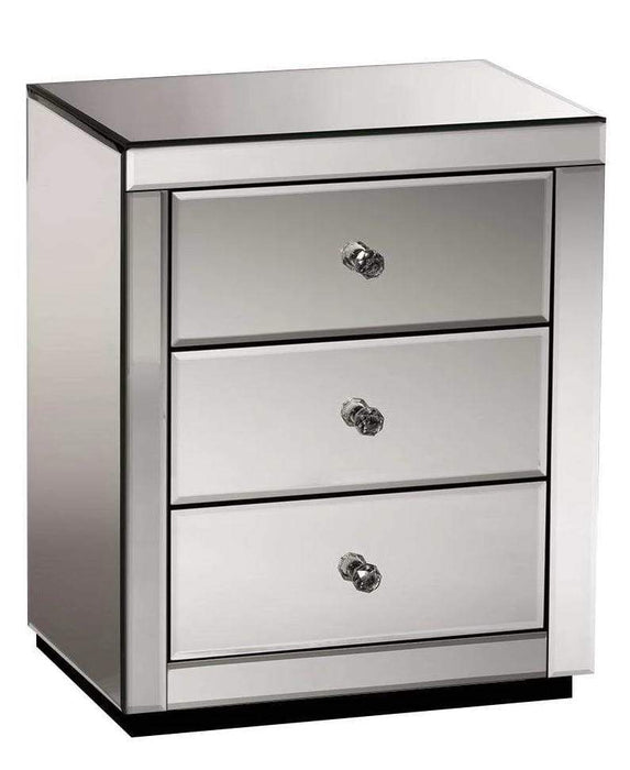 Kath Mirrored Bedside Table Tinted Grey - SHINE MIRRORS AUSTRALIA