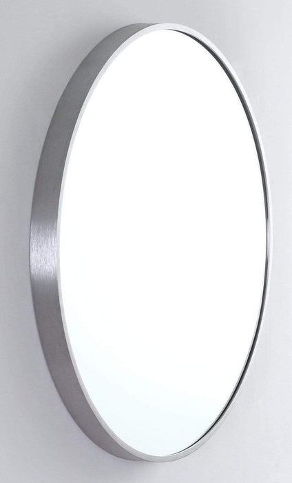 Keilo Brushed Nickel Round Wall Mirror Medium: 61cm x 4cm x 61cm - SHINE MIRRORS AUSTRALIA