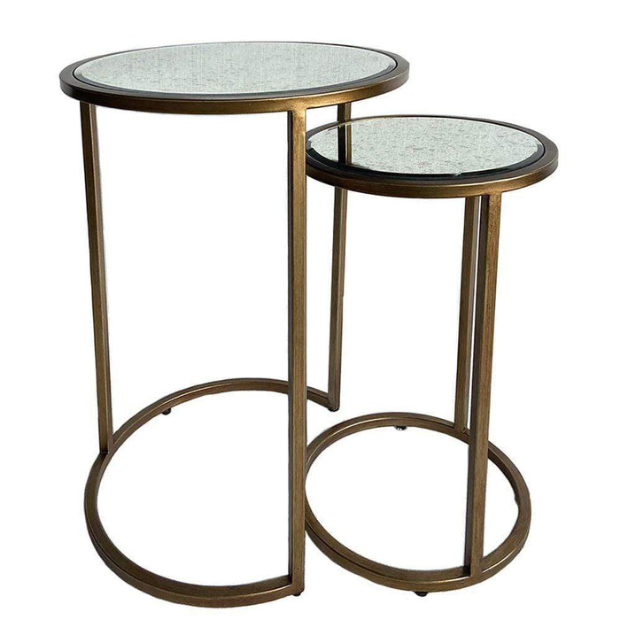 Tatiana Antique Gold Nesting Side Tables - SHINE MIRRORS AUSTRALIA