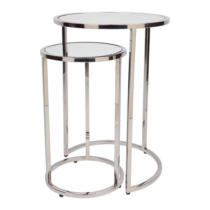 Tatiana Nickel Mirrored Nesting Side Tables - SHINE MIRRORS AUSTRALIA