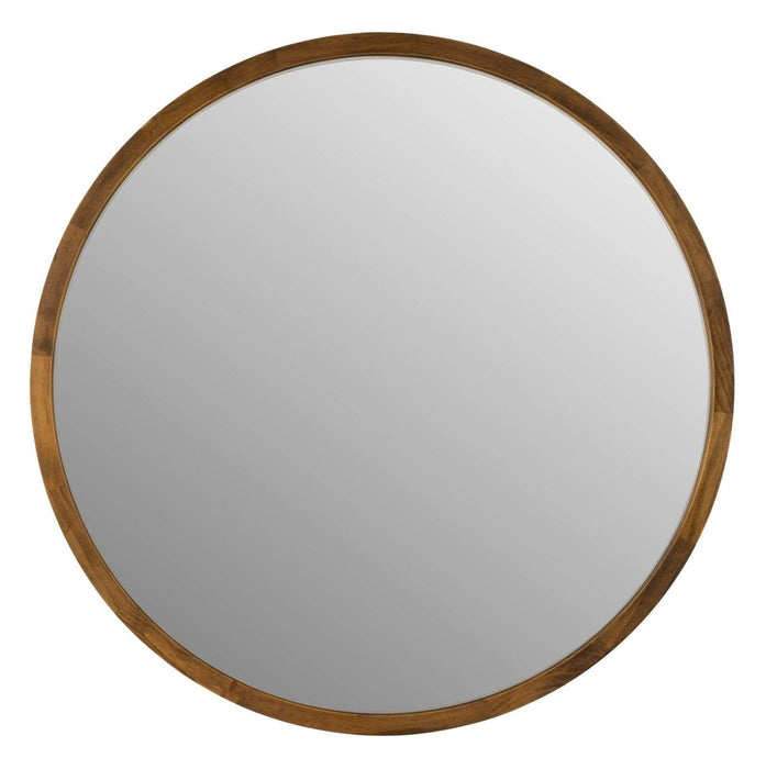 Tisha Dark Wood Round Wall Mirror - SHINE MIRRORS AUSTRALIA