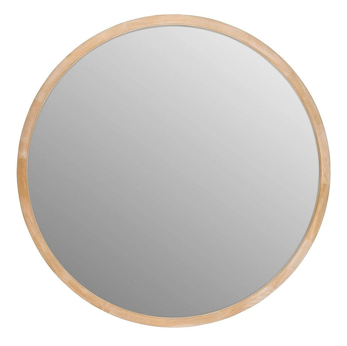 Tisha Light Wood Round Wall Mirror Small: 60cm W x 60cm H - SHINE MIRRORS AUSTRALIA