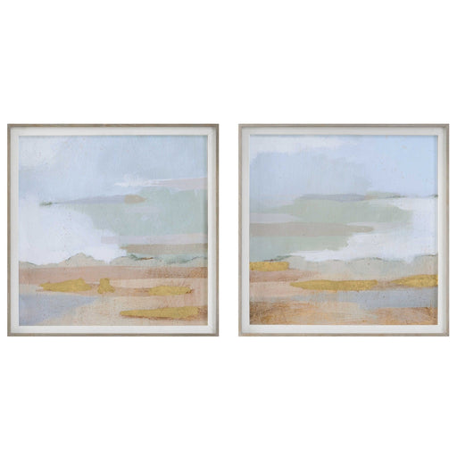 Uttermost Abstract Coastline Framed Prints Set of 2