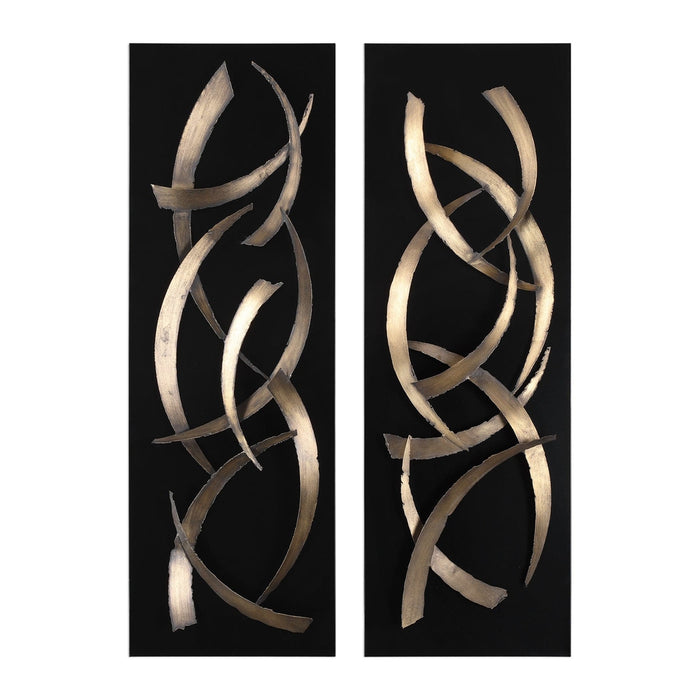 Uttermost Brushstrokes Metal Wall Art Set of 2 - SHINE MIRRORS AUSTRALIA