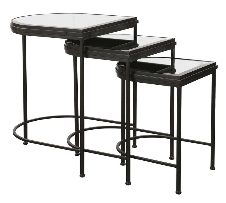 Uttermost India Nesting Tables, Black, S/3 - SHINE MIRRORS AUSTRALIA