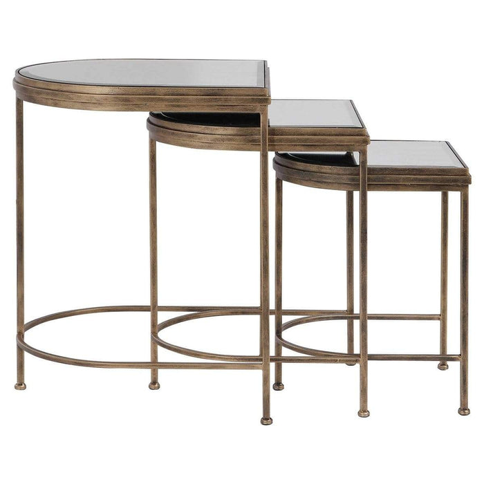 Uttermost India Gold Mirrored Nesting Tables Set of 3