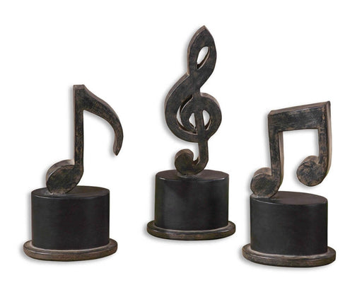 Uttermost Music Notes Metal Figurines Set of 3