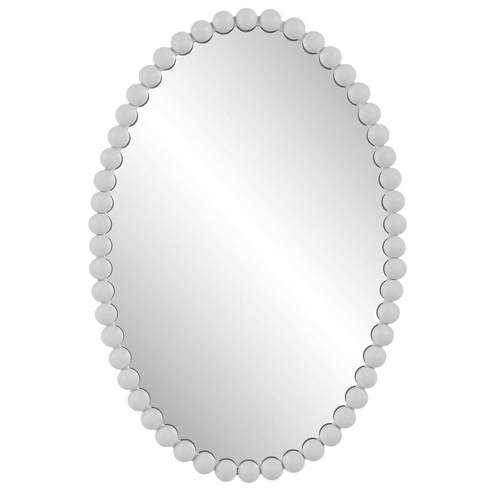 Uttermost Serna Oval White Wall Mirror - SHINE MIRRORS AUSTRALIA