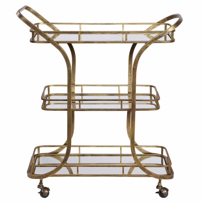 Uttermost Stassi Mirrored Serving Cart - SHINE MIRRORS AUSTRALIA