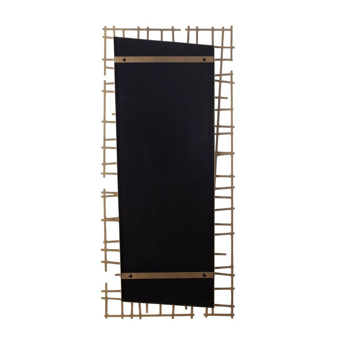 Golden Intersection Antique Gold Grid Wall Mirror