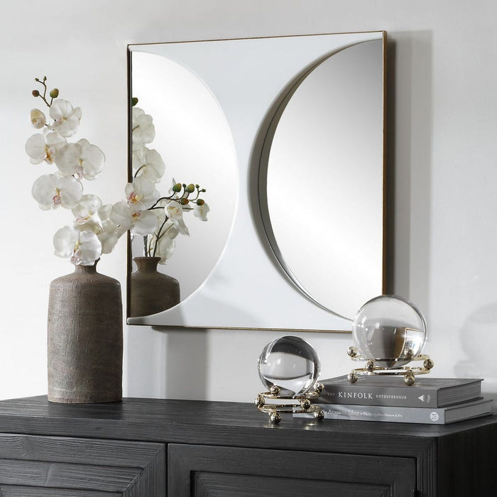 New Moon Antique Gold Mirrored Wall Decor