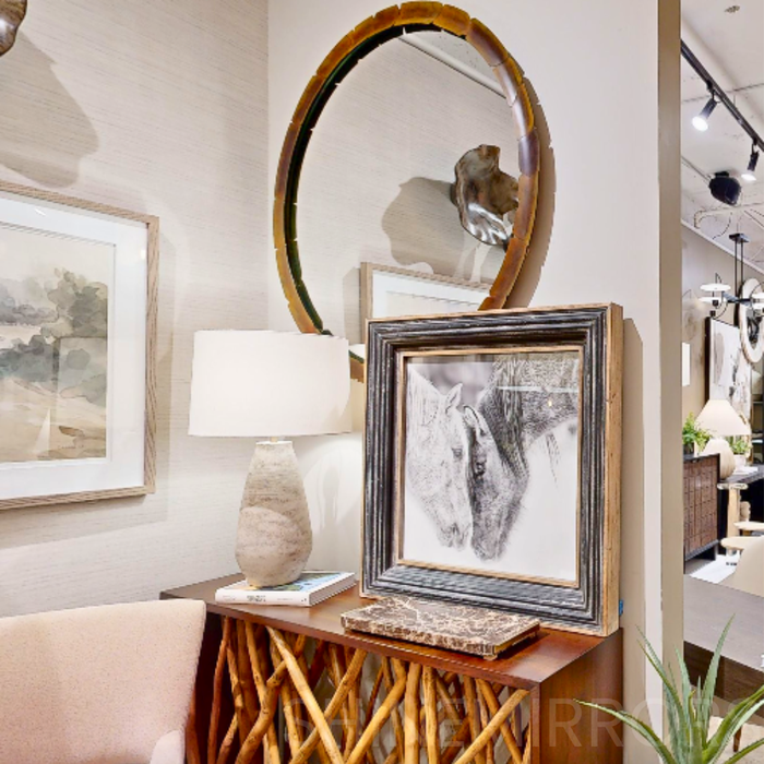 Uttermost Auger Brown Round Wall Mirror