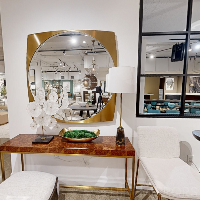 Uttermost Neilia Antique Brass Square Brown Wall Mirror