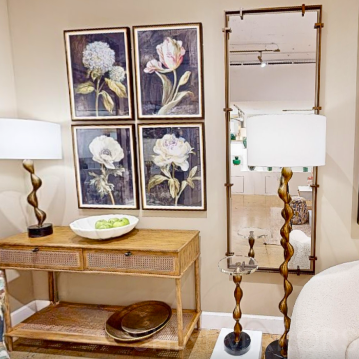 Uttermost Florals on Black Framed Prints, Set of 4