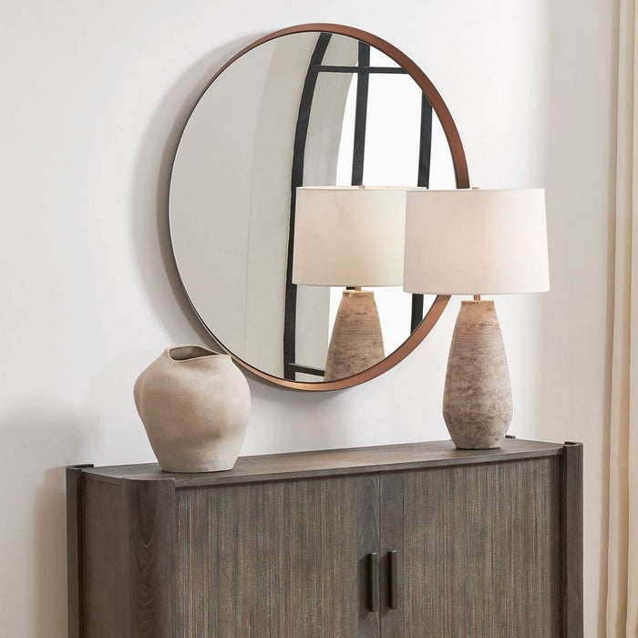 Uttermost Torrado Bronze Round Wall Mirror