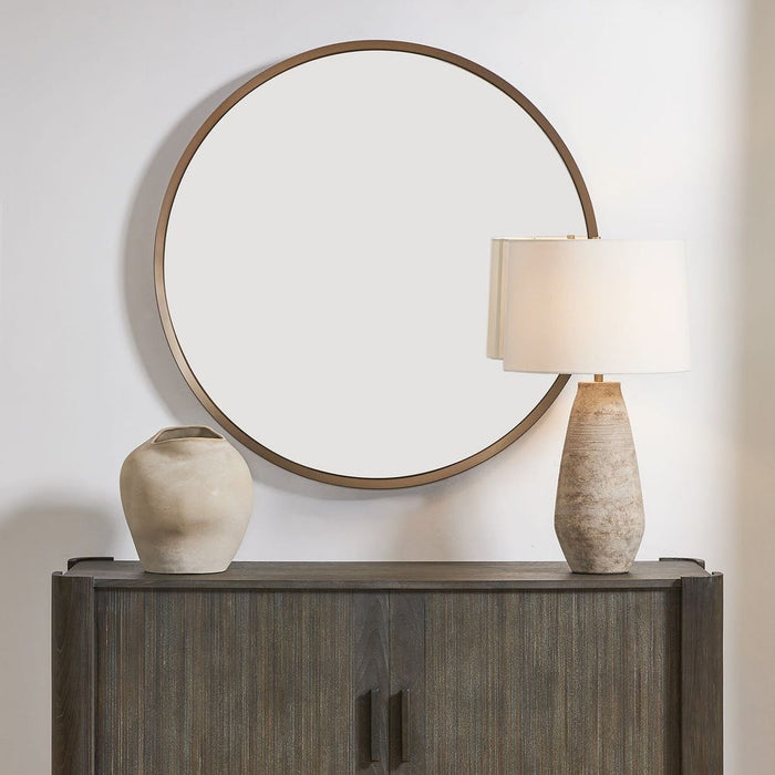 Uttermost Torrado Bronze Round Wall Mirror