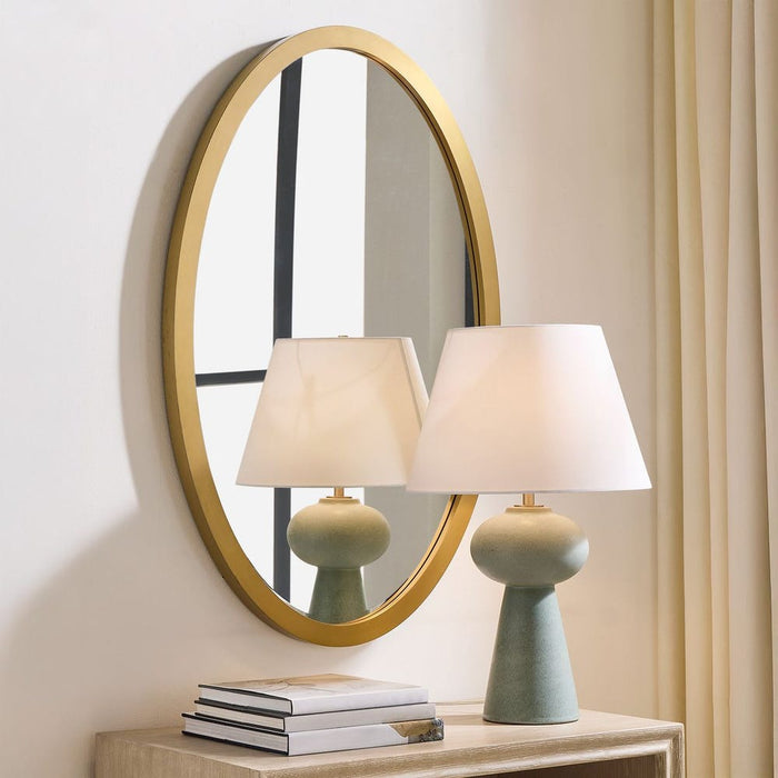 Uttermost Elstree Antique Brass Oval Wall Mirror