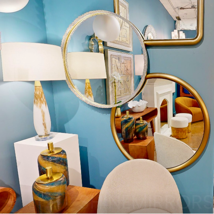 Uttermost Break The Ice White Round Mirror