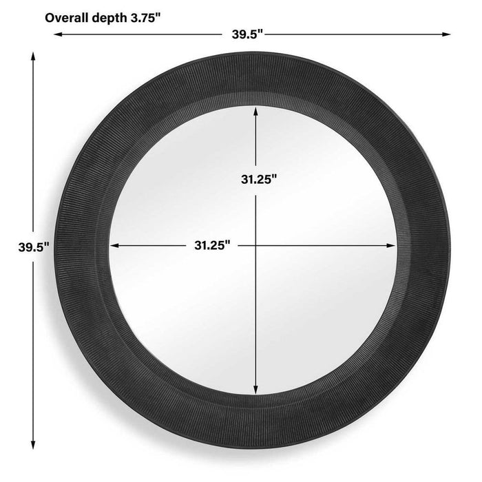 Uttermost Montgomery Rustic Black Round Mirror