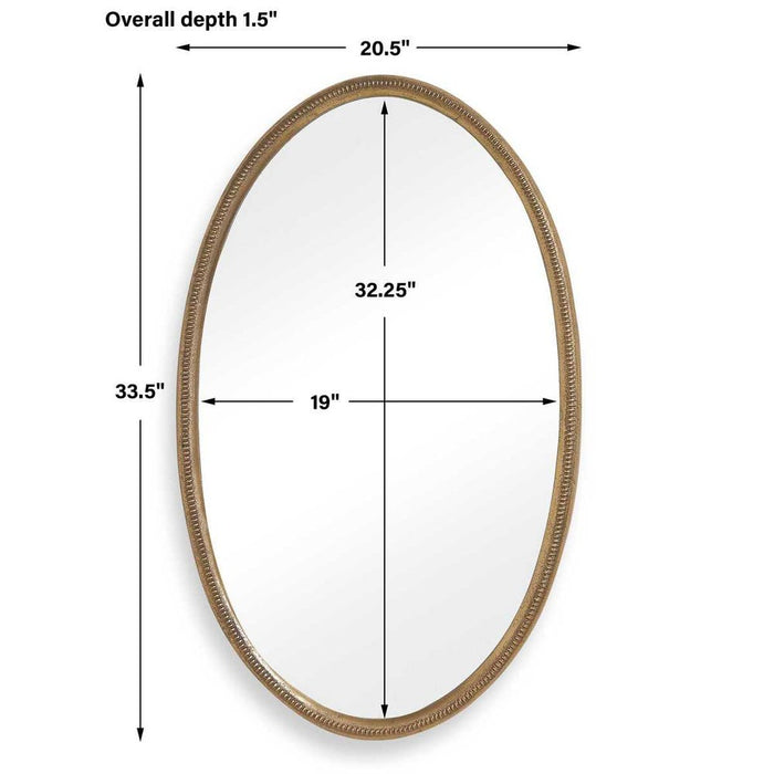Uttermost Ellis Antique Brass Oval Mirror