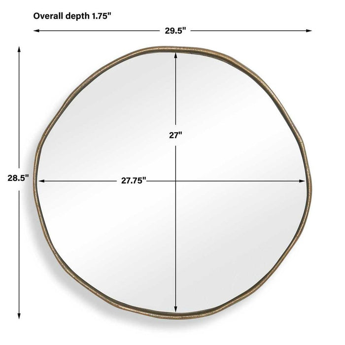 Uttermost Lowen Brass Round Mirror