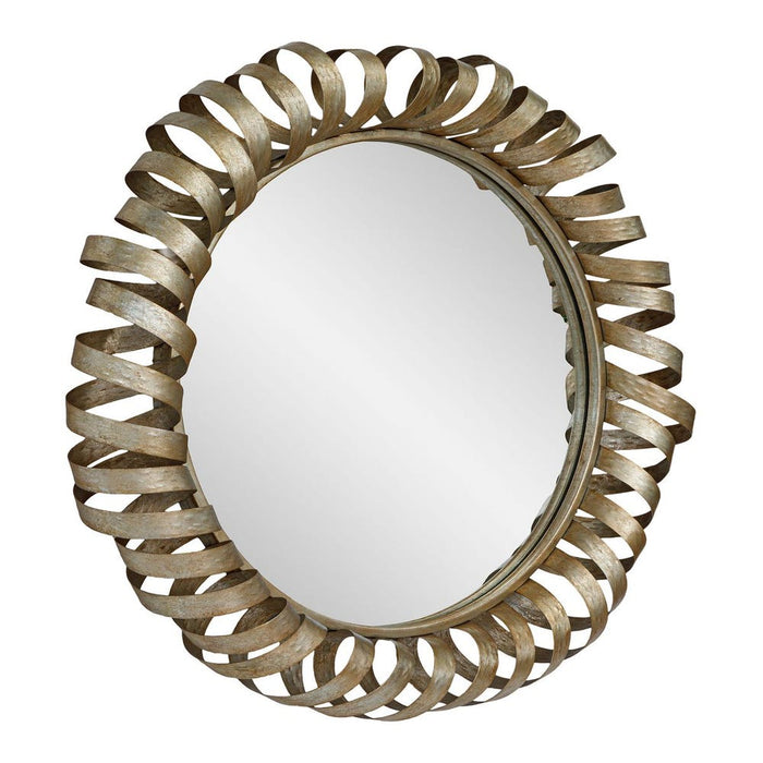 Uttermost Ribbon Antique Gold Round Wall Mirror
