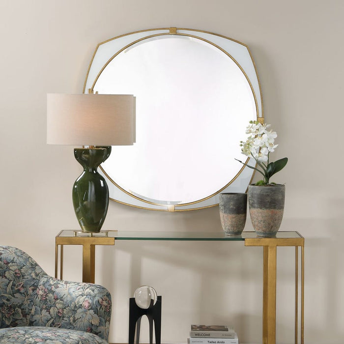 Uttermost Estella Antique Gold Round Wall Mirror
