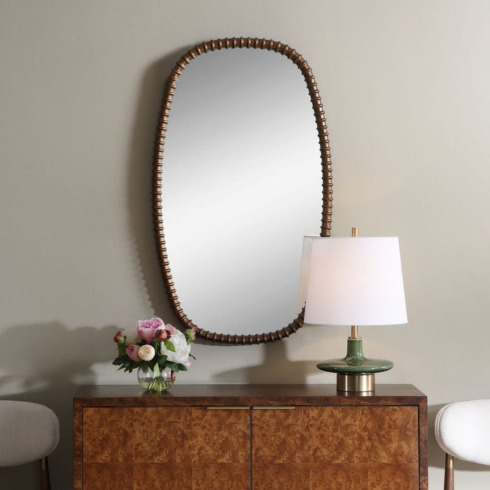 Uttermost Apphia Bronze Ribbed Wall Mirror