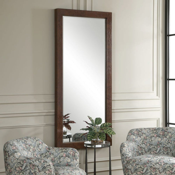 Uttermost Durant Burl Veneer Tall Wall Mirror