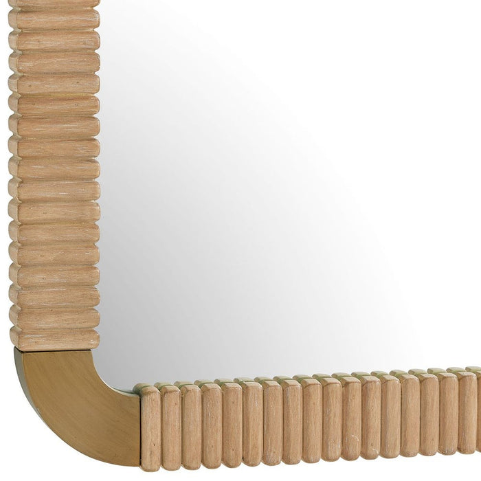 Uttermost Heinrich Natural Wood & Antique Brass Wall Mirror