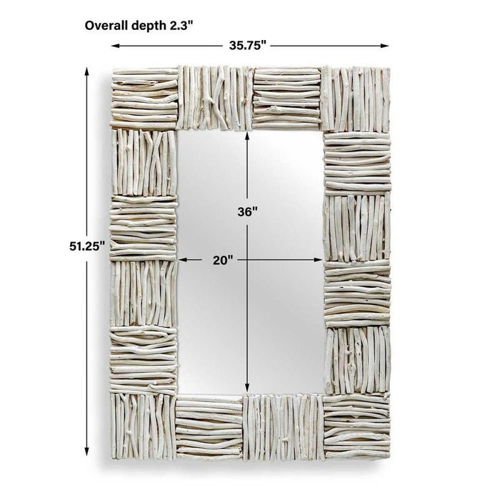 Uttermost Lathey Bleached Teak Wall Mirror