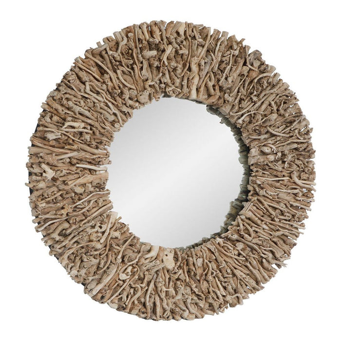 Uttermost Rossetti Natural Wood Round Wall Mirror