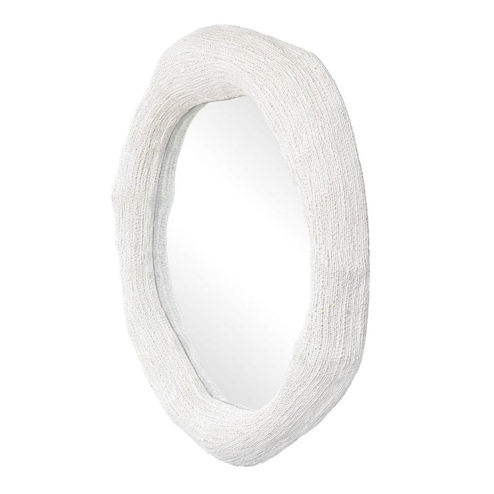 Uttermost Phoebe White Rope Round Wall Mirror