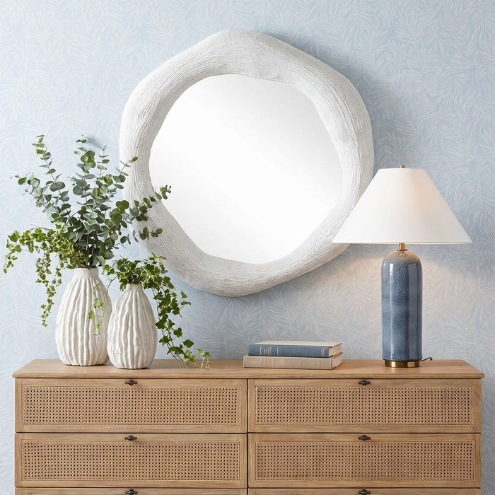 Uttermost Phoebe White Rope Round Wall Mirror