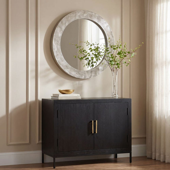 Uttermost Zola Warm Antiqued Champagne Round Wall Mirror
