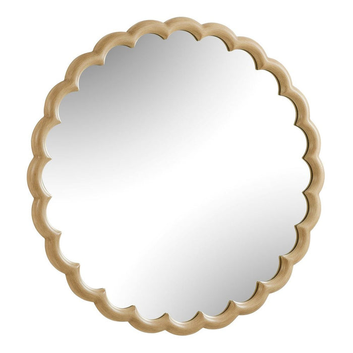 Uttermost Cerrito Burnished Ivory Wood Round Wall Mirror