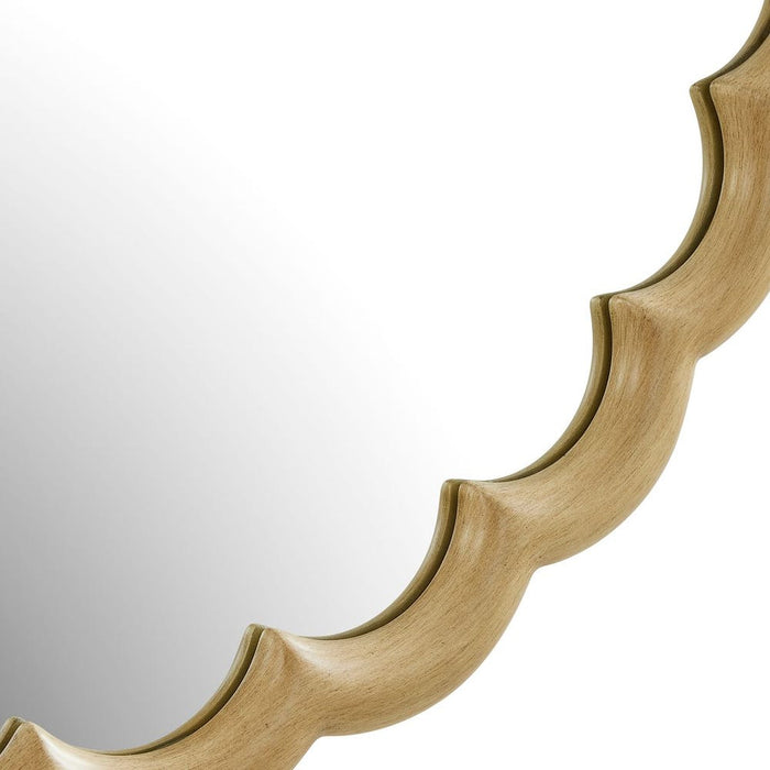 Uttermost Cerrito Burnished Ivory Wood Round Wall Mirror