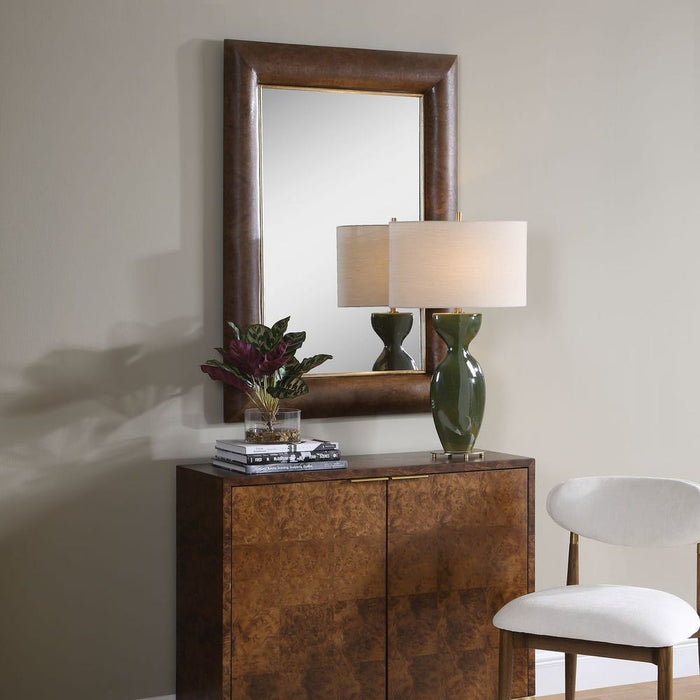 Uttermost Donovan Antique Walnut Wall Mirror