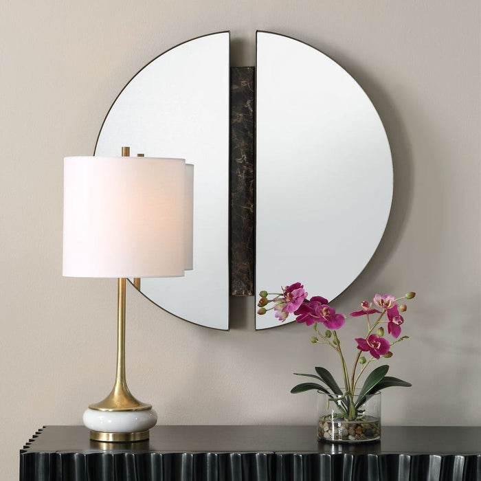 Uttermost Hanover Two-Mirrored Halves Round Wall Mirror