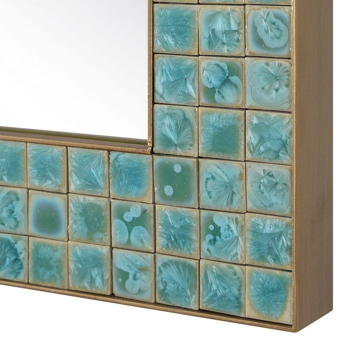 Uttermost Coralie Teal & Green Ceramic Wall Mirror
