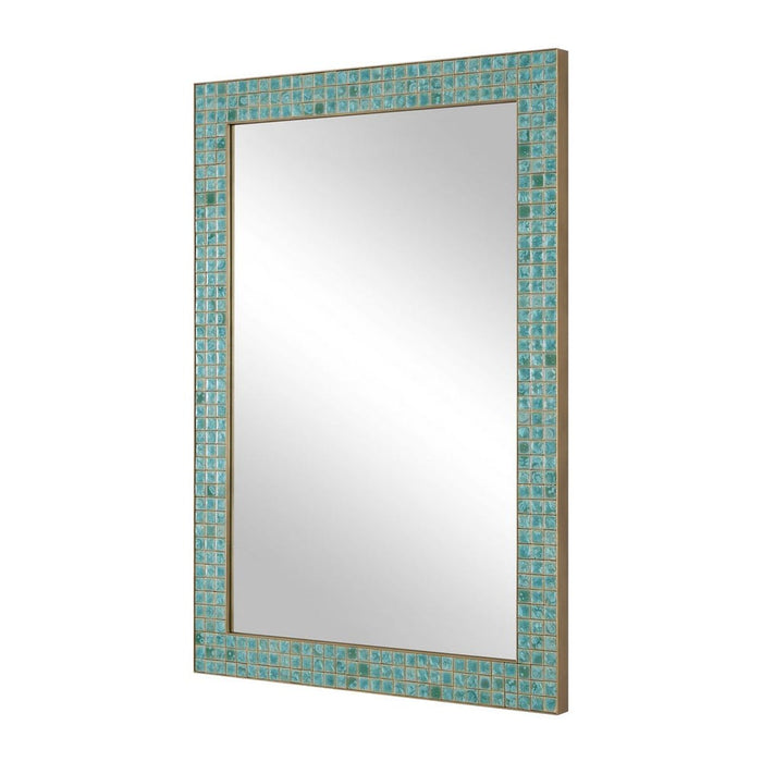 Uttermost Coralie Teal & Green Ceramic Wall Mirror