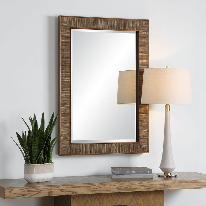 Uttermost Aldous Walnut & Jute Wall Mirror