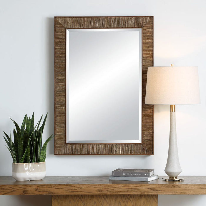 Uttermost Aldous Walnut & Jute Wall Mirror