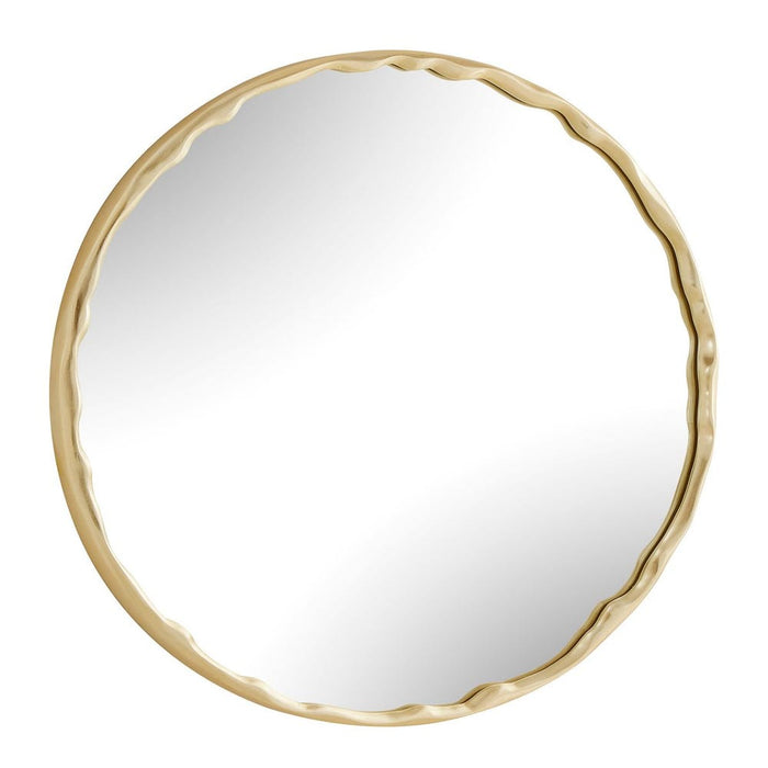 Uttermost Crinkle Champagne Round Wall Mirror