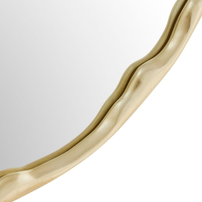 Uttermost Crinkle Champagne Round Wall Mirror