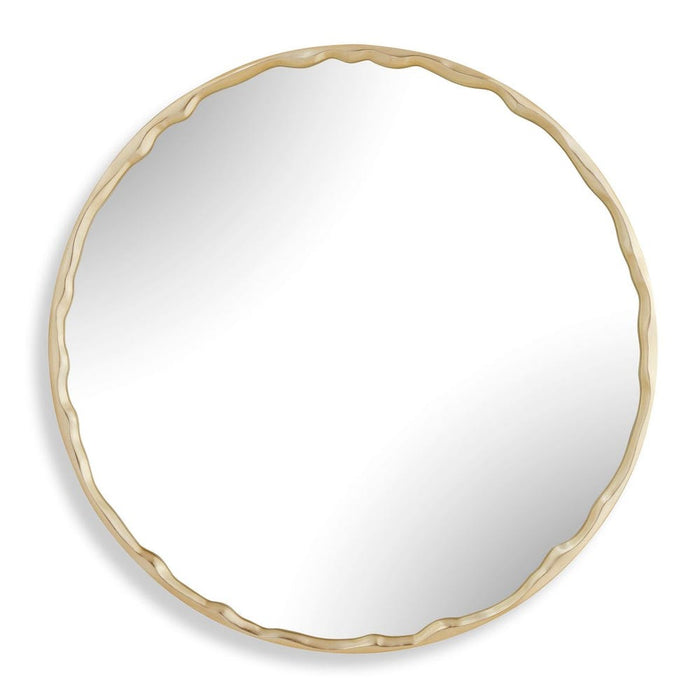 Uttermost Crinkle Champagne Round Wall Mirror